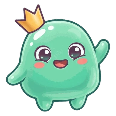 Melo, Gamelo’s cheerful mint mascot, waving hello